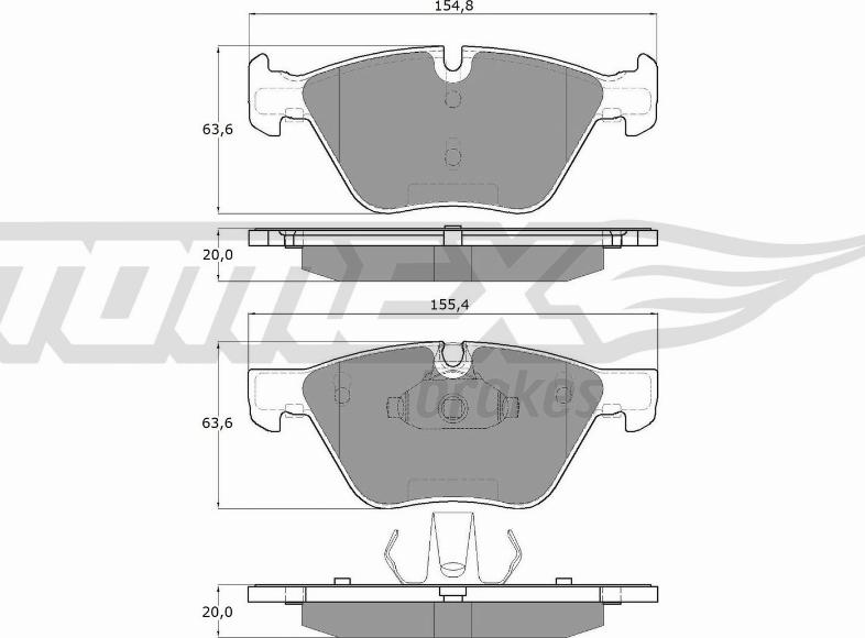 TOMEX brakes TX 15-09 - Тормозные колодки, дисковые, комплект www.parts5.com