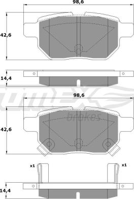 TOMEX brakes TX 15-01 - Set placute frana,frana disc www.parts5.com