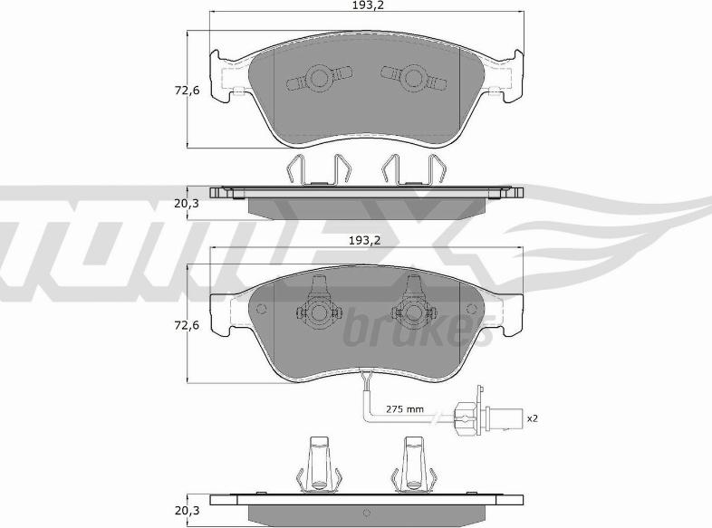 TOMEX brakes TX 15-10 - Zestaw klocków hamulcowych, hamulce tarczowe www.parts5.com