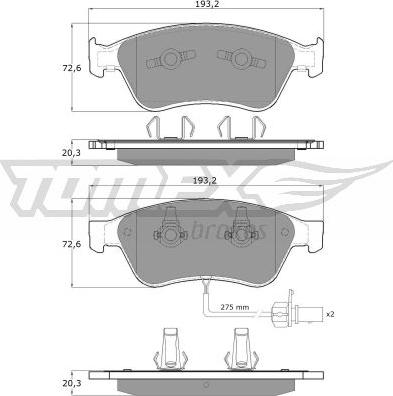 TOMEX brakes TX 15-10 - Σετ τακάκια, δισκόφρενα www.parts5.com