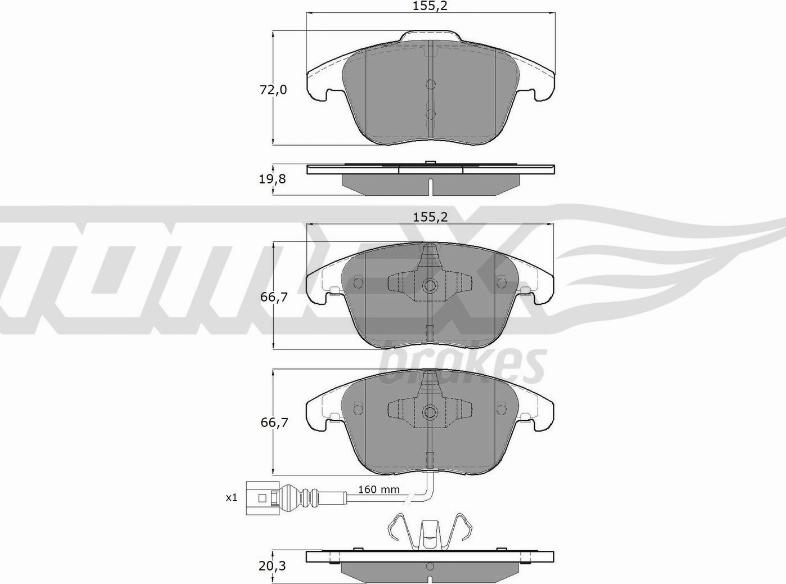 TOMEX brakes TX 15-82 - Komplet pločica, disk-kočnica www.parts5.com