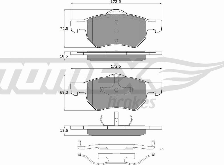 TOMEX brakes TX 15-30 - Set placute frana,frana disc www.parts5.com