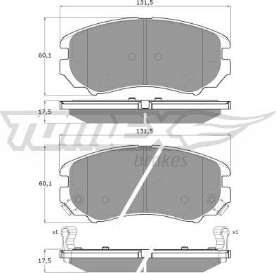 TOMEX brakes TX 15-29 - Bremsbelagsatz, Scheibenbremse www.parts5.com