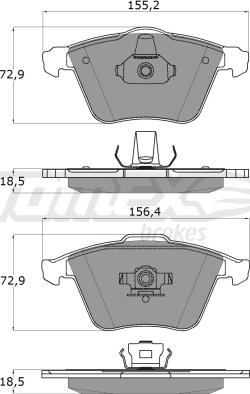 TOMEX brakes TX 15-26 - Piduriklotsi komplekt,ketaspidur www.parts5.com