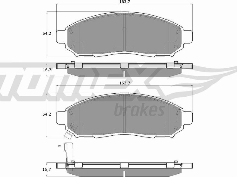 TOMEX brakes TX 15-28 - Sada brzdových platničiek kotúčovej brzdy parts5.com