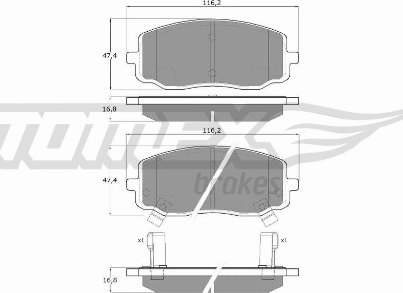 TOMEX brakes TX 15-74 - Set placute frana,frana disc www.parts5.com