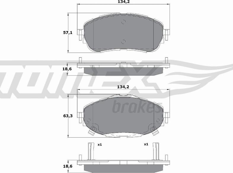 TOMEX brakes TX 16-99 - Brake Pad Set, disc brake www.parts5.com