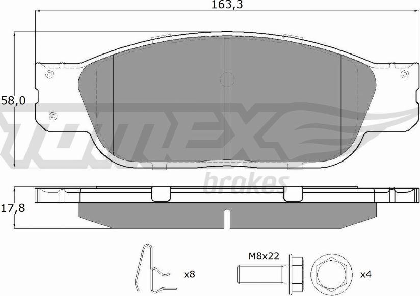 TOMEX brakes TX 16-92 - Set placute frana,frana disc www.parts5.com