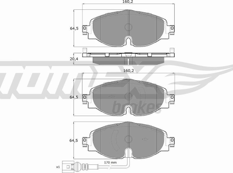 TOMEX brakes TX 16-97 - Sada brzdových destiček, kotoučová brzda www.parts5.com