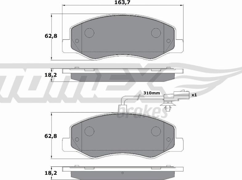 TOMEX brakes TX 16-49 - Set placute frana,frana disc www.parts5.com