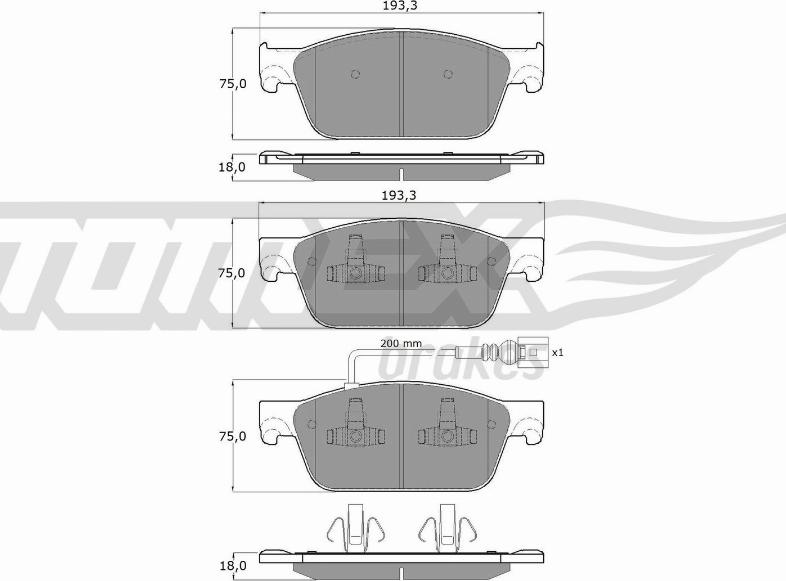 TOMEX brakes TX 16-46 - Brake Pad Set, disc brake parts5.com