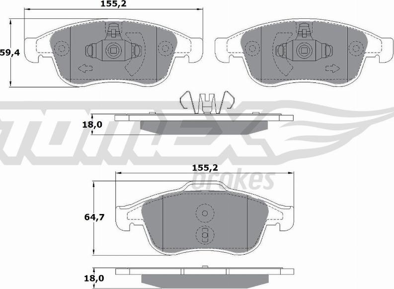 TOMEX brakes TX 16-41 - Σετ τακάκια, δισκόφρενα www.parts5.com