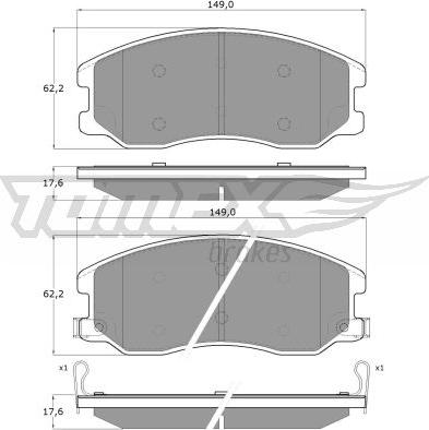 TOMEX brakes TX 16-42 - Set placute frana,frana disc www.parts5.com