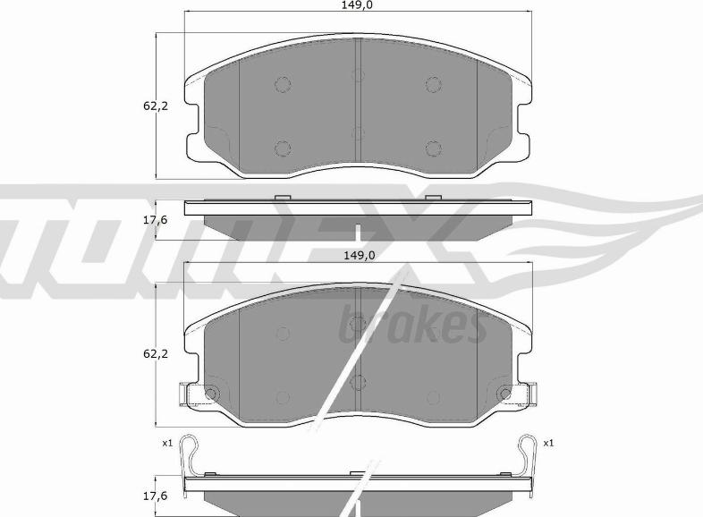 TOMEX brakes TX 16-42 - Set placute frana,frana disc www.parts5.com