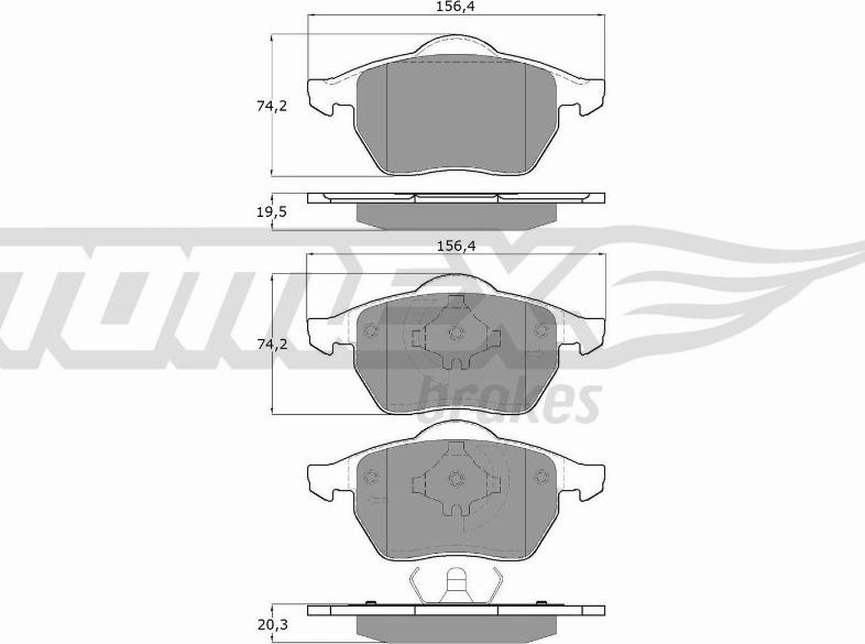 TOMEX brakes TX 16-54 - Σετ τακάκια, δισκόφρενα www.parts5.com