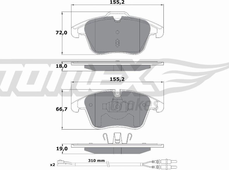 TOMEX brakes TX 16-55 - Set placute frana,frana disc www.parts5.com