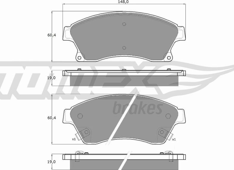 TOMEX brakes TX 16-50 - Комплект спирачно феродо, дискови спирачки www.parts5.com