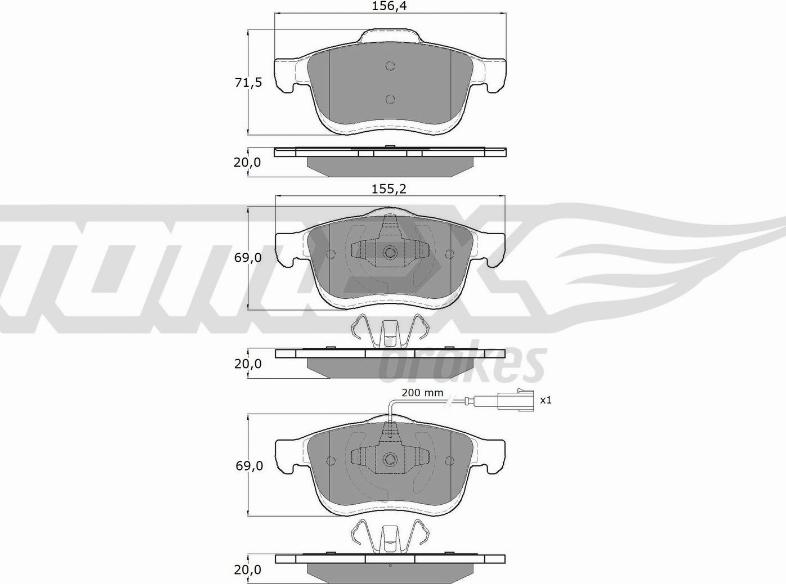 TOMEX brakes TX 16-63 - Set placute frana,frana disc www.parts5.com