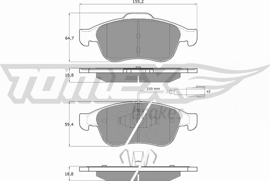 TOMEX brakes TX 16-62 - Set placute frana,frana disc www.parts5.com