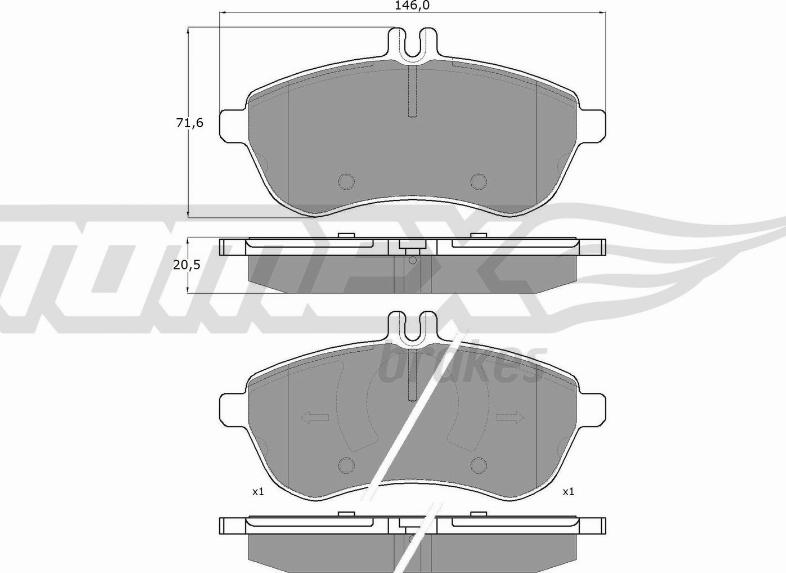 TOMEX brakes TX 16-02 - Piduriklotsi komplekt,ketaspidur www.parts5.com