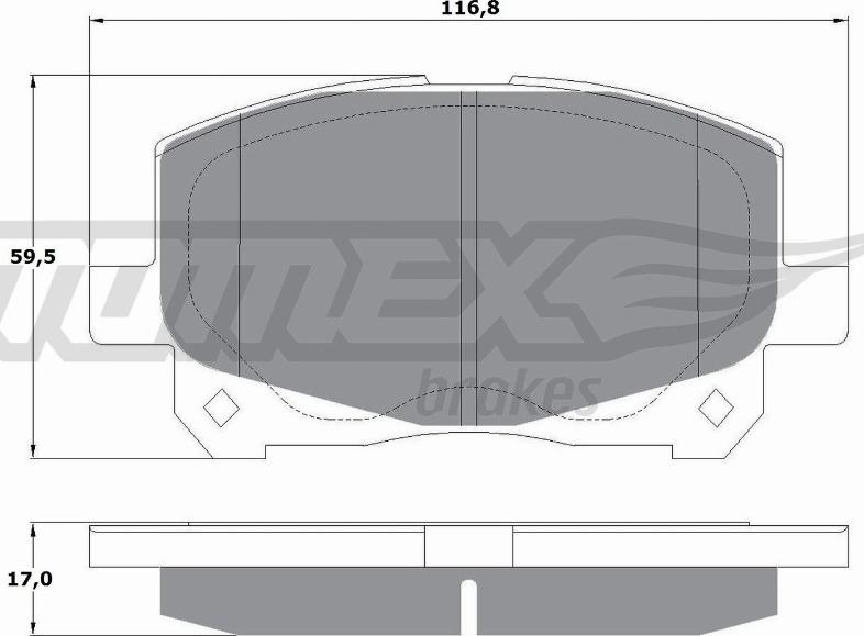 TOMEX brakes TX 16-11 - Brake Pad Set, disc brake www.parts5.com