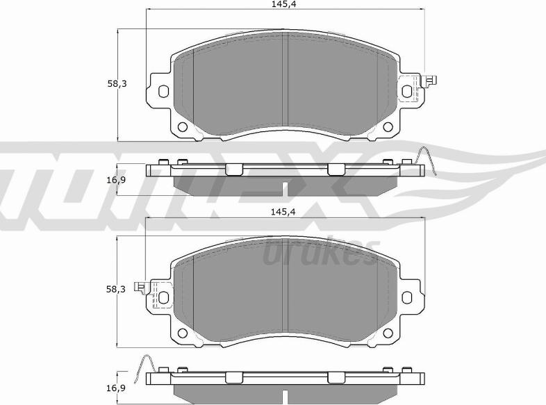 TOMEX brakes TX 16-12 - Σετ τακάκια, δισκόφρενα www.parts5.com