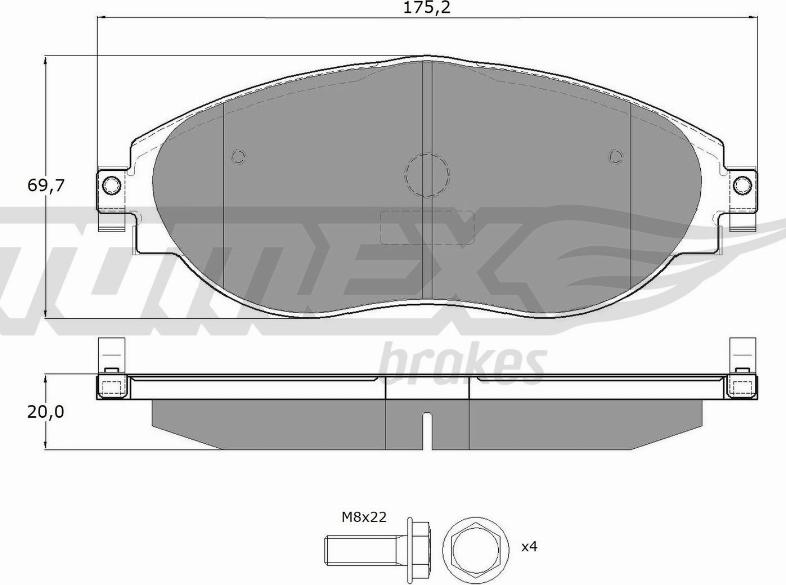 TOMEX brakes TX 16-842 - Set placute frana,frana disc www.parts5.com