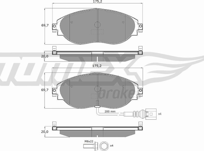 TOMEX brakes TX 16-84 - Комплект спирачно феродо, дискови спирачки parts5.com