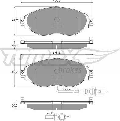 TOMEX brakes TX 16-84 - Komplet zavornih oblog, ploscne (kolutne) zavore www.parts5.com