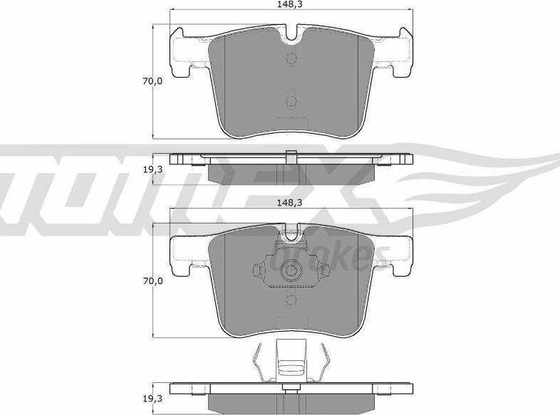 TOMEX brakes TX 16-85 - Brake Pad Set, disc brake parts5.com