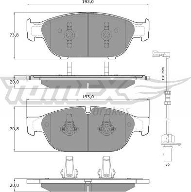 TOMEX brakes TX 16-83 - Fren balata seti, diskli fren www.parts5.com