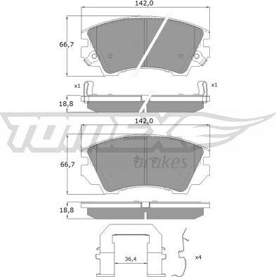 TOMEX brakes TX 16-34 - Brake Pad Set, disc brake www.parts5.com