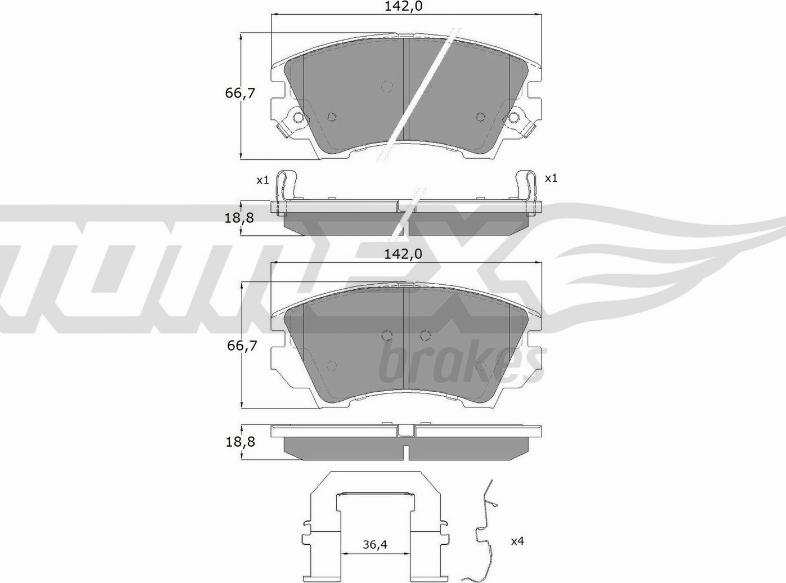 TOMEX brakes TX 16-34 - Brake Pad Set, disc brake www.parts5.com