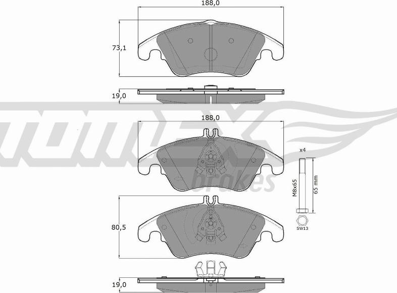 TOMEX brakes TX 16-31 - Σετ τακάκια, δισκόφρενα www.parts5.com