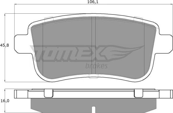 TOMEX brakes TX 16-38 - Komplet pločica, disk-kočnica www.parts5.com