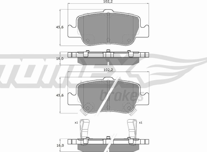 TOMEX brakes TX 16-29 - Set placute frana,frana disc www.parts5.com