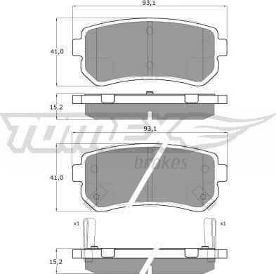 TOMEX brakes TX 16-28 - Set placute frana,frana disc www.parts5.com