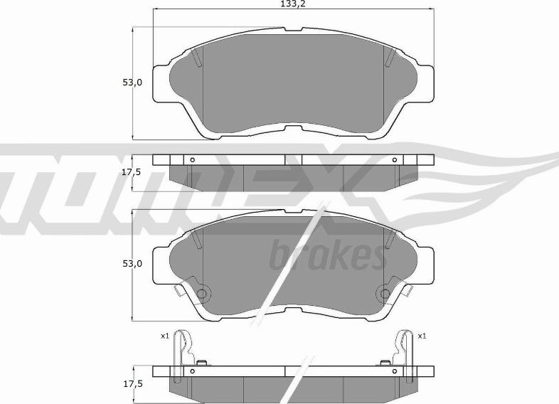 TOMEX brakes TX 10-96 - Set placute frana,frana disc www.parts5.com