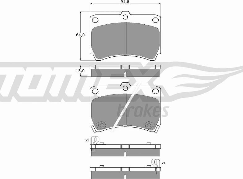 TOMEX brakes TX 10-91 - Brake Pad Set, disc brake www.parts5.com