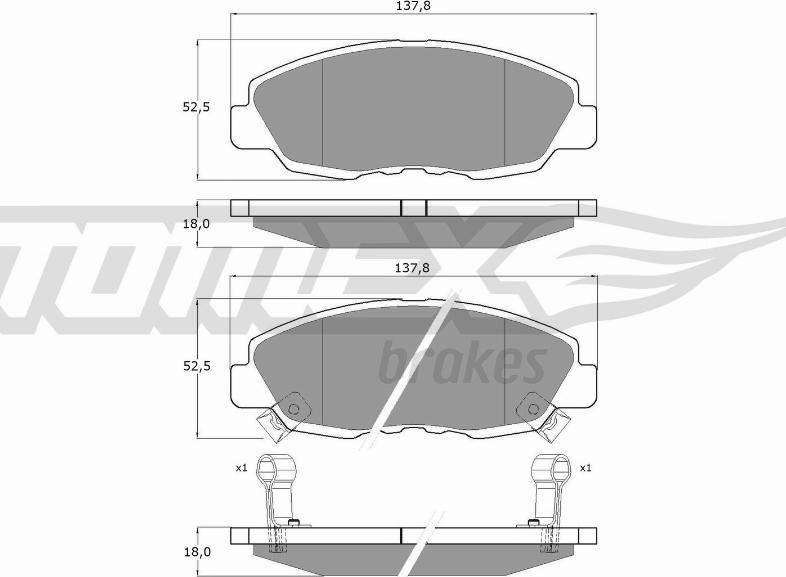 TOMEX brakes TX 10-98 - Zestaw klocków hamulcowych, hamulce tarczowe www.parts5.com