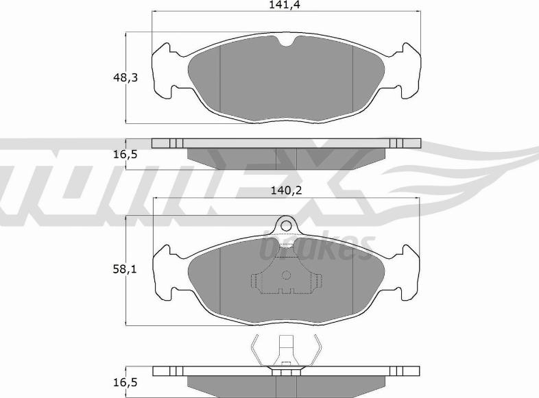 TOMEX brakes TX 10-49 - Piduriklotsi komplekt,ketaspidur parts5.com