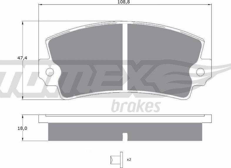 TOMEX brakes TX 10-434 - Sada brzdových destiček, kotoučová brzda www.parts5.com