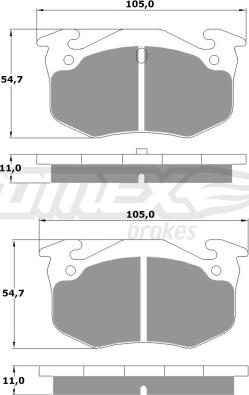 TOMEX brakes TX 10-502 - Zestaw klocków hamulcowych, hamulce tarczowe www.parts5.com