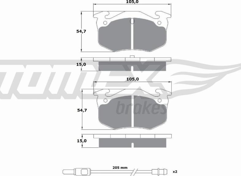 TOMEX brakes TX 10-512 - Bremsbelagsatz, Scheibenbremse www.parts5.com