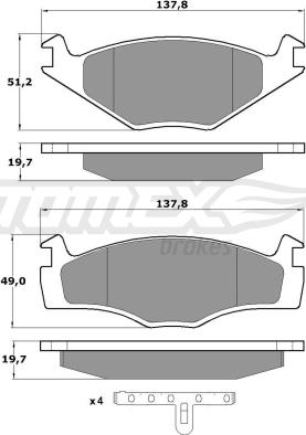 TOMEX brakes TX 10-53 - Fékbetétkészlet, tárcsafék www.parts5.com