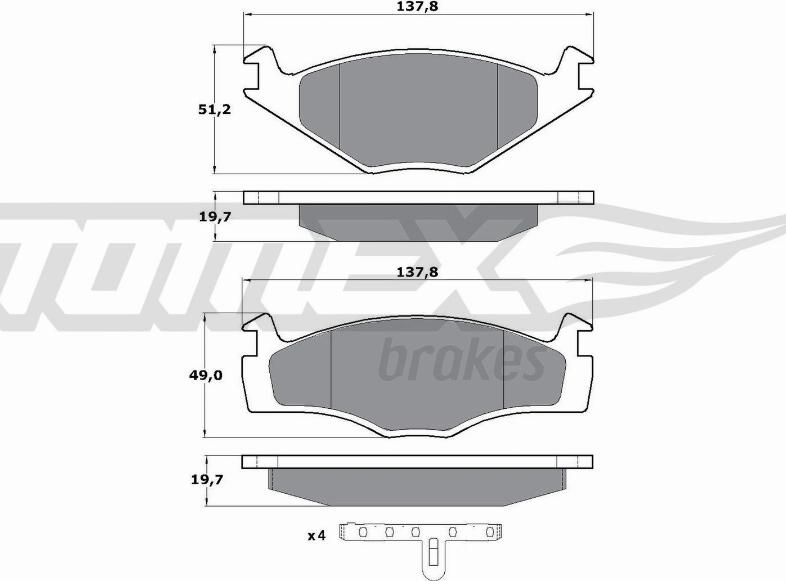 TOMEX brakes TX 10-53 - Bremsbelagsatz, Scheibenbremse www.parts5.com