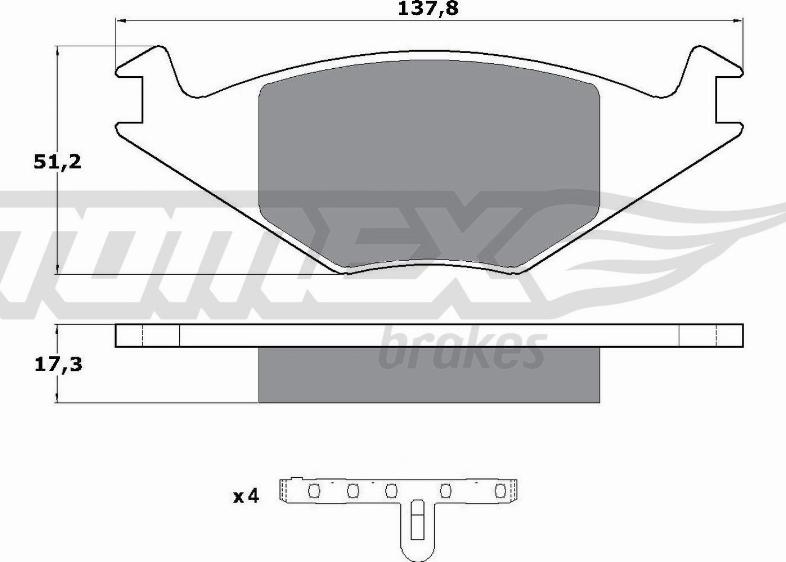 TOMEX brakes TX 10-15 - Тормозные колодки, дисковые, комплект www.parts5.com