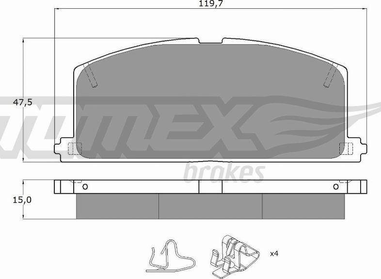 TOMEX brakes TX 10-17 - Тормозные колодки, дисковые, комплект www.parts5.com