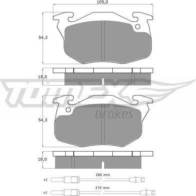 TOMEX brakes TX 10-341 - Тормозные колодки, дисковые, комплект www.parts5.com