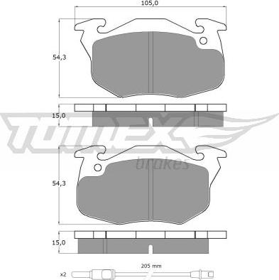 TOMEX brakes TX 10-342 - Bremsbelagsatz, Scheibenbremse www.parts5.com